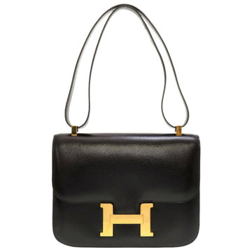 Hermes Constance 23 Box Calf Black S Engraved Shoulder Bag
