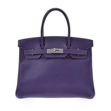 Hermes Birkin 30 Iris (purple) N engraved (around 2010) Ladies Vaux Epson handbag