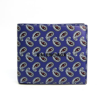 Balenciaga Cash Square Wallet Paisley Pattern 594315 Men's Leather,Coated Canvas Wallet (bi-fold) Black,Purple
