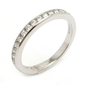 TIFFANY&Co.  Diamond Wedding Band Ring Half Eternity Pt950 Platinum D0.24ct #10 No. 10