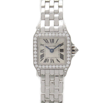 CARTIER Mini Santos Demoiselle Diamond Bezel Wrist Watch Wrist Watch WF9005Y8 Quartz Silver K18WG[WhiteGold] diamo WF9005Y8