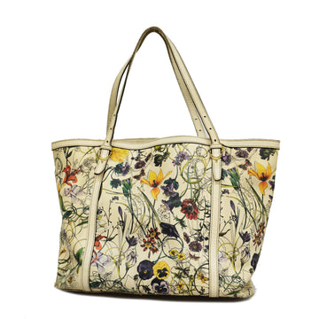 Gucci Flora Tote Bag 309613 Women's Leather Handbag,Tote Bag Ivory