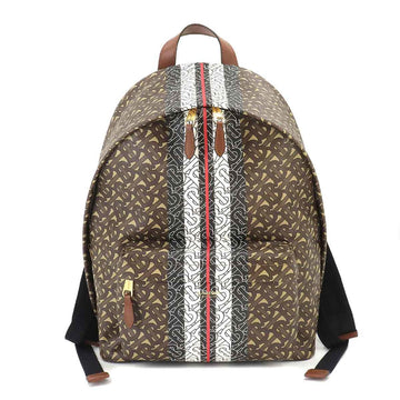 BURBERRY Monogram Stripe Backpack Rucksack PVC Leather Brown Multicolor 8018651