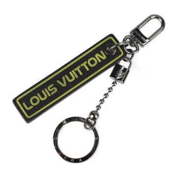 LOUIS VUITTON Portocre Tab Keychain MP2211 Taurillon Leather Black Yellow Silver Metal Fittings Key Ring
