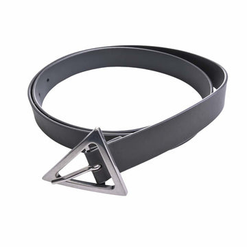 BOTTEGA VENETA Leather Triangle Belt #90cm36in Gray 103cm Ladies