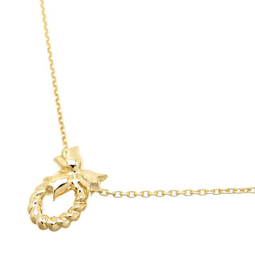 CHRISTIAN DIOR Leaf Motif Women's Necklace K18 Yellow Gold