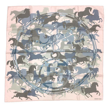 HERMES Carre 90 Scarf Muffler EX LIBRIS EN CAMOUFLAGE Ex Libris Camouflage Light Pink 100% Silk aq6738