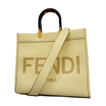 FENDIAuth  2way Bag Sunshine Medium Women's Leather Handbag,Shoulder Bag Ivory