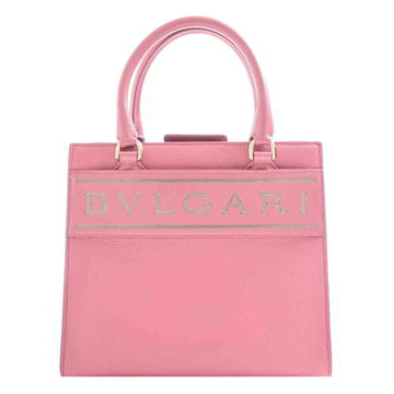Bvlgari leather mark shoulder bag pink
