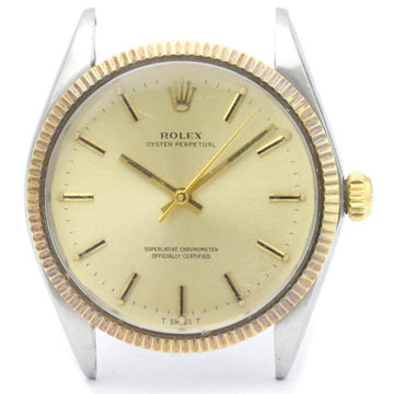 ROLEXVintage  Oyster Perpetual Date 1005 Yellow Gold Steel Mens Watch BF559122