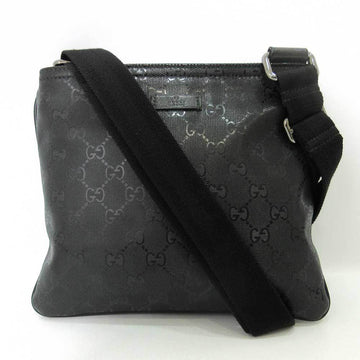 GUCCI Bag Shoulder Black Pochette Diagonal Square Women's GG Imprime 201538