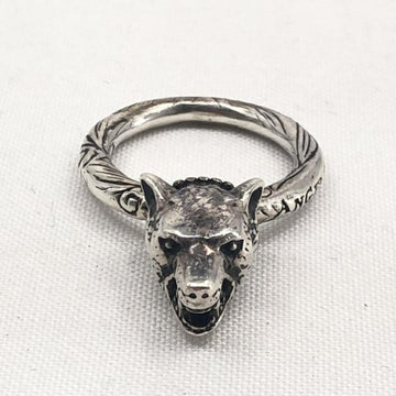 GUCCI Wolf's Head Ring #17  Silver