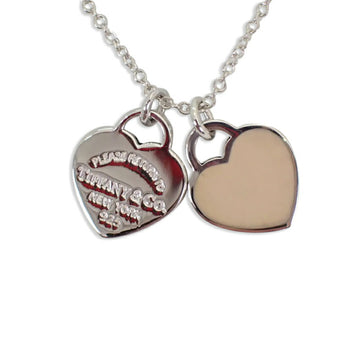 TIFFANY 925 white enamel heart tag pendant necklace