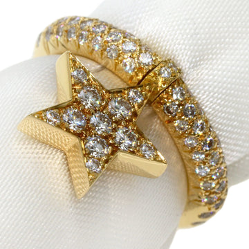 CHANEL Comet Star Diamond #47 Ring K18 Yellow Gold Ladies