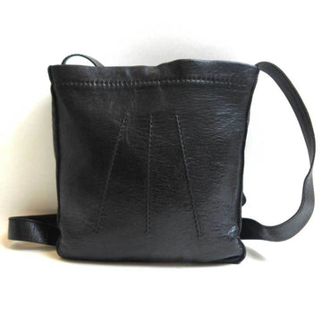 HERMES Tudu Black Mini Shoulder Bag Pochette Diagonal Leather