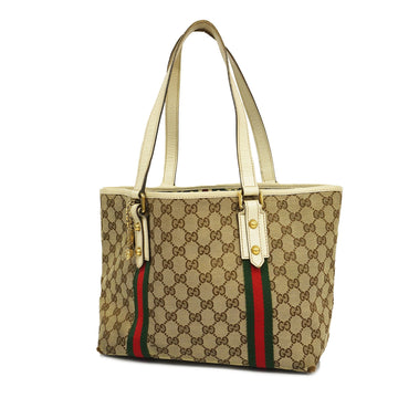 Gucci Tote Bag Sherry 137296 GG Canvas Beige Gold metal
