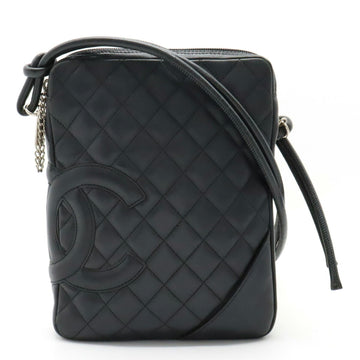 CHANEL Cambon Line Coco Mark Medium Pochette Shoulder Bag Black A25178