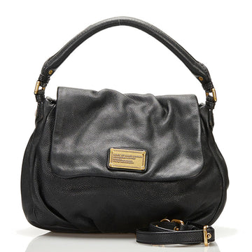 MARC BY MARC JACOBS Marc by Jacobs plate handbag shoulder bag black leather ladies MARC BY JACOBS