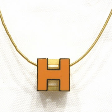 HERMES Cage Dash H Cube Brand Accessory Necklace Women's