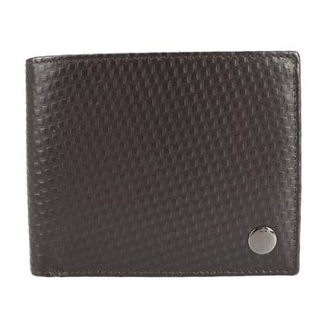 DUNHILL MICRO D-EIGHT Micro D Eight Folio Wallet L2K330B Leather Dark Brown Compact Logo Emboss