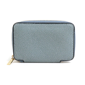 VALEXTRA Coin Case Leather Light Blue Unisex