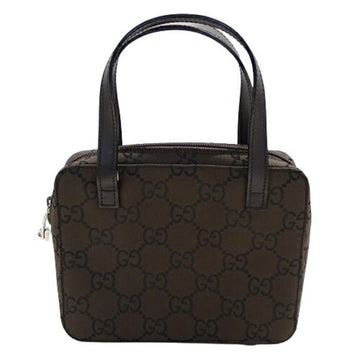 GUCCI Bag Women's Handbag Leather GG Nylon Dark Brown 007・2005