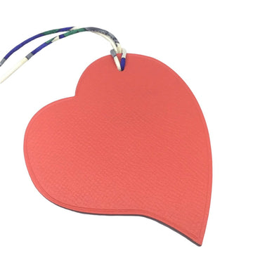 HERMES Petit Ash Heart GM Charm Keychain Leather Accessory Bag Ladies
