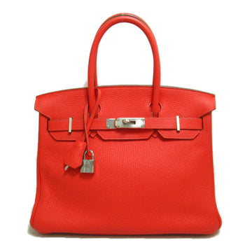 HERMES Birkin 30 handbag Red Taurillon Clemence leather