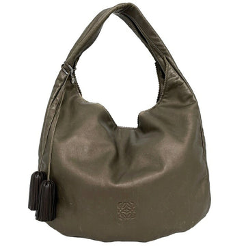 Loewe Tote Bag Vient Brown NAPA 315.82.B47 Leather Nappareer LOEWE Anagram Handbag Soft Women's Tassel