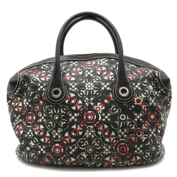 CHANEL Coco handbag Boston bag PVC leather black beige red