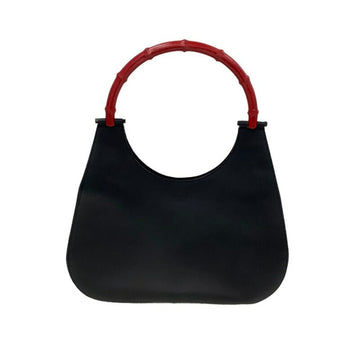 GUCCI [] bamboo leather handbag 010-3760-0013760 black x red