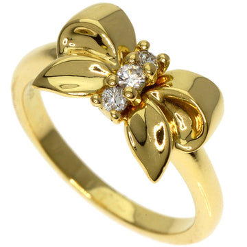 TIFFANY Ribbon 3P Diamond Ring K18 Yellow Gold Women's &Co.
