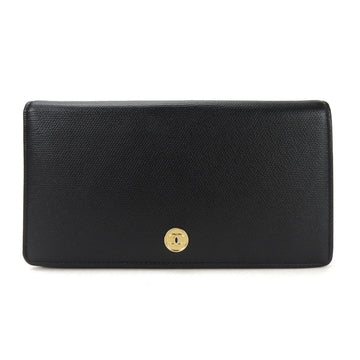 CHANEL bi-fold long wallet 13th series A20904 Coco button black leather accessories ladies coco