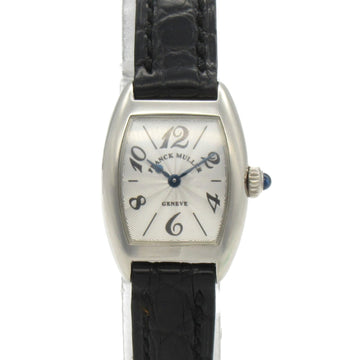 FRANCK MULLER Tonneau Carbex Wrist Watch Watch Wrist Watch 2500QZ Quartz Silver K18WG[WhiteGold] Leather belt 2500QZ