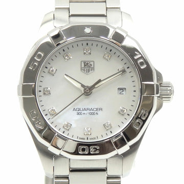 TAG HEUER watch Aquaracer ladies quartz SS diamond WAY1413 battery type white shell dial