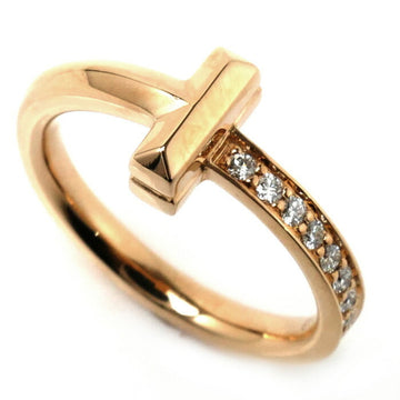TIFFANY&Co.  K18PG Pink Gold T One Narrow Diamond Ring 67795342 No. 6 3.8g Ladies