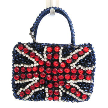 ANTEPRIMA National Flag British Mini Women's Wire,Rhinestone Handbag,Pouch Blue,Clear,Red Color
