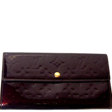 LOUIS VUITTON Portefeuille Sala Vernis with bi-fold zipper M93524  Amaranto long wallet LV