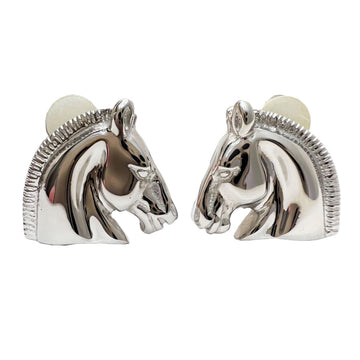 Hermes Horse Head Earrings Accessories BIJOUTERIE FANTAISIE Metal Silver Women's