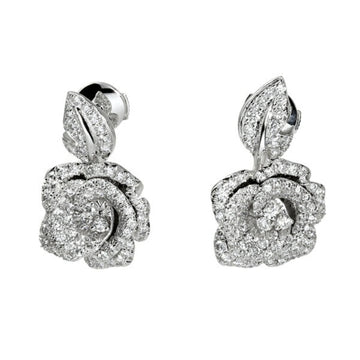 CHRISTIAN DIOR Dior medium rose bagatelle K18WG white gold earrings