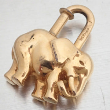 HERMES Cadena Animal Motif Elephant Gold Metal Material Charm Pendant Women's Men's