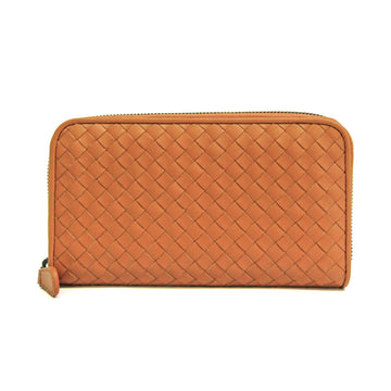 BOTTEGA VENETA Intrecciato 518389 Men,Women Leather Long Wallet [bi-fold] Light Orange