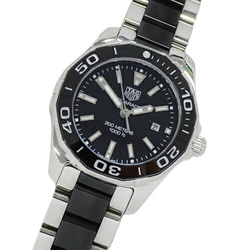 TAG HEUER Aquaracer WAY141A BA0918 Watch Ladies Date 300m Quartz Stainless Steel SS Ceramic Polished