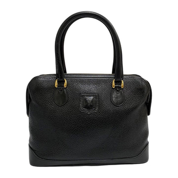 CELINE Vintage Macadam Triomphe Blason Logo Leather Genuine Handbag Mini Tote Bag Black