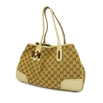 Gucci Tote Bag Sherry 163805 GG Canvas Beige Gold metal