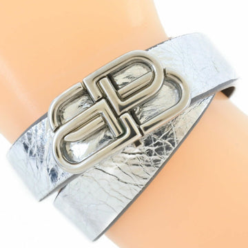 BALENCIAGA 5961750XSK38106S Leather Silver Women's Bracelet