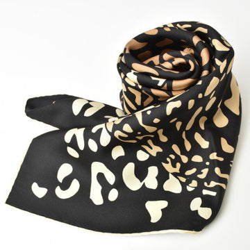 SALVATORE FERRAGAMO scarf leopard print black multi