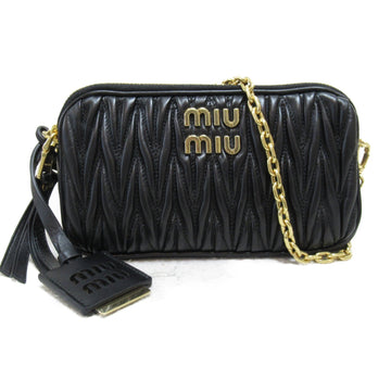 MIU MIU Matelasse leather mini bag ChainShoulder Bag Black leather 5BP045N88F0002