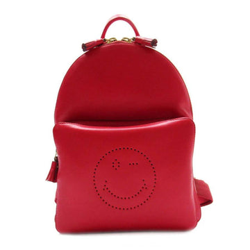 ANYA HINDMARCH rucksack backpack smiley red leather