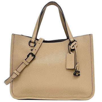 COACH 2way bag beige C3460 leather  handbag shoulder C charm ladies